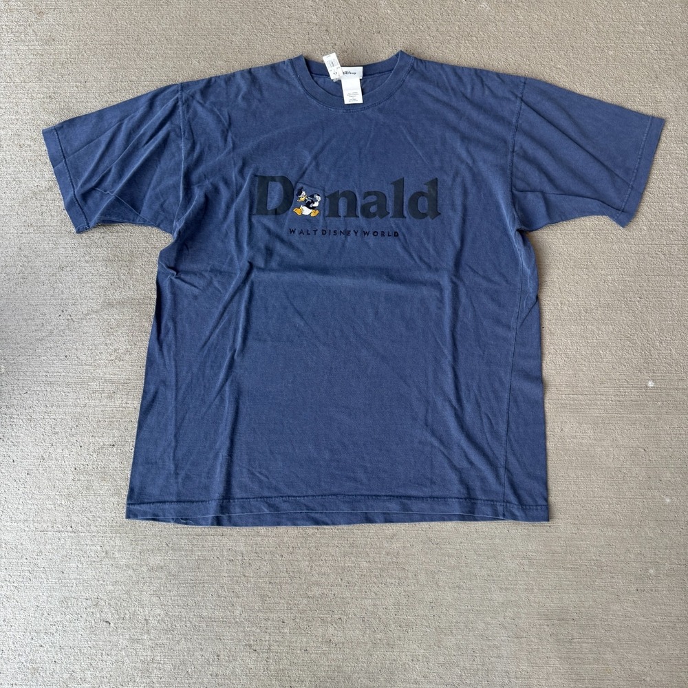 NWT Vintage Walt Disney World Unisex T-Shirt Navy‎ Blue Donald Duck Size XL